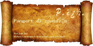 Pangert Ézsaiás névjegykártya